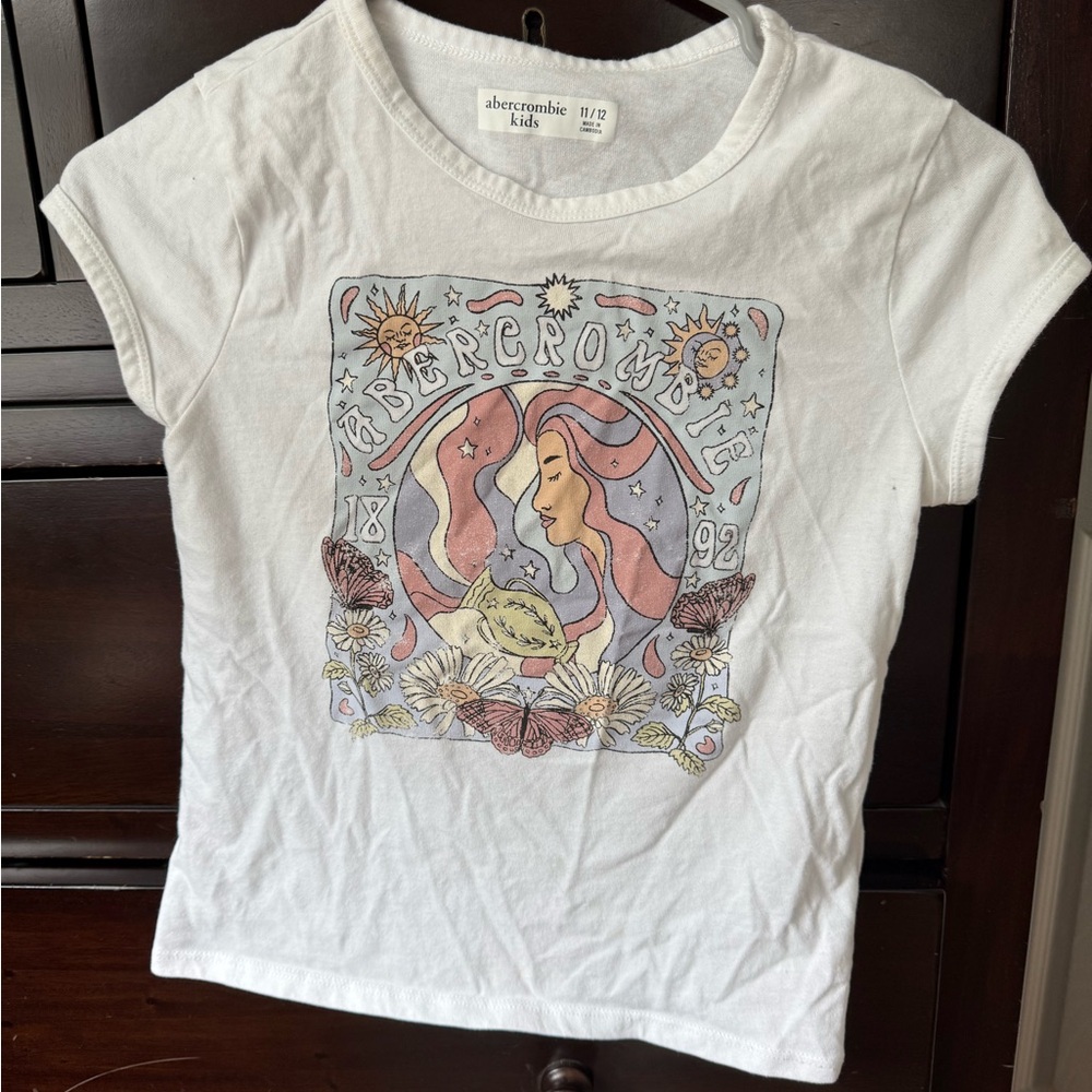 Abercrombie Kids White Tee with Graphic Design